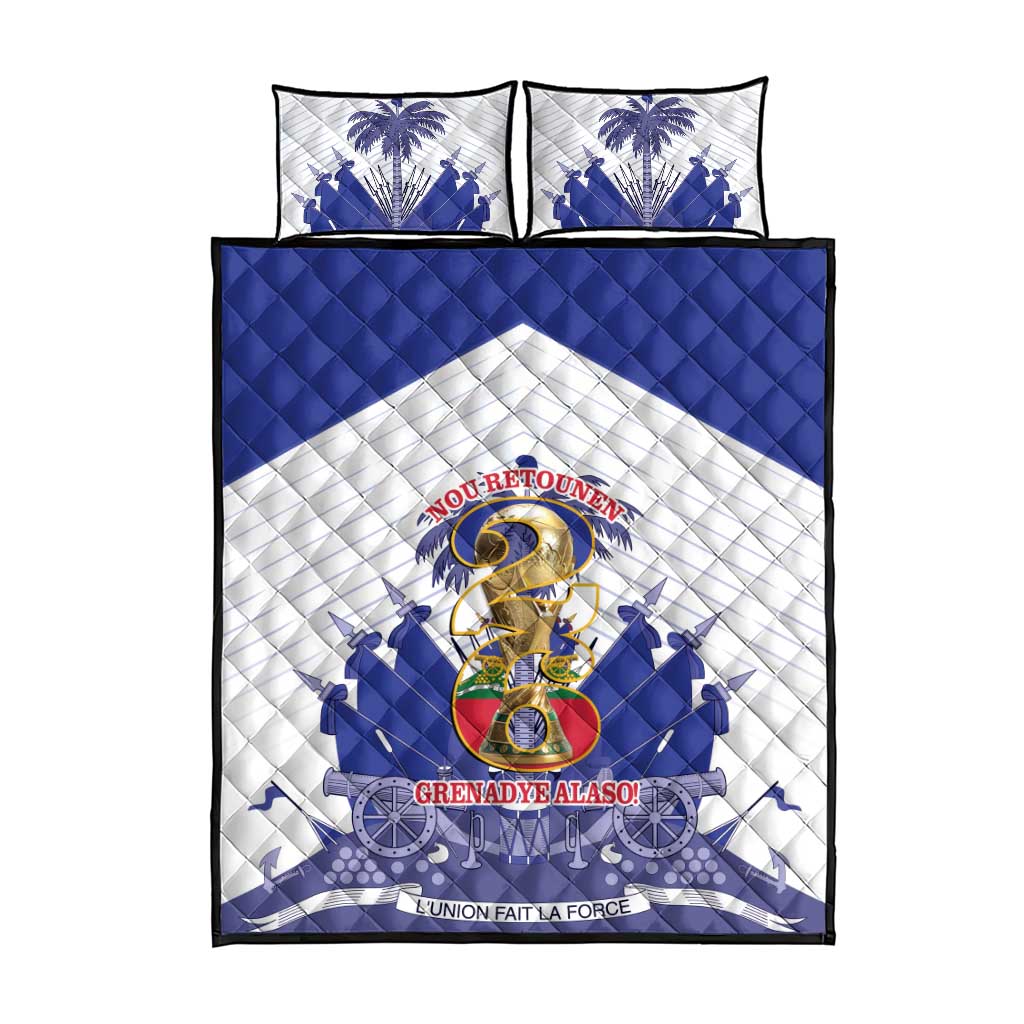 Les Grenadiers Haiti Football Quilt Bed Set 2026 Nou Retounen White Version - Wonder Print Shop