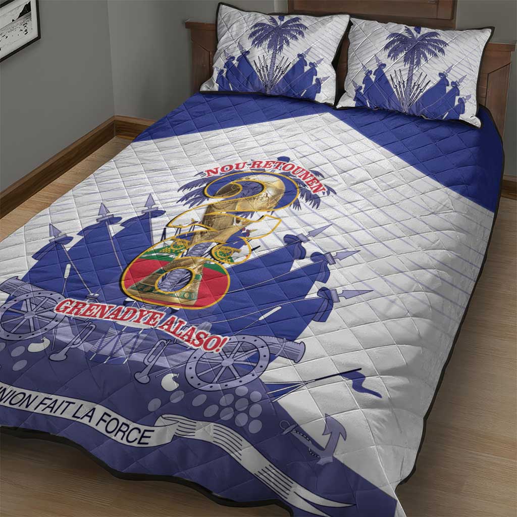 Les Grenadiers Haiti Football Quilt Bed Set 2026 Nou Retounen White Version - Wonder Print Shop