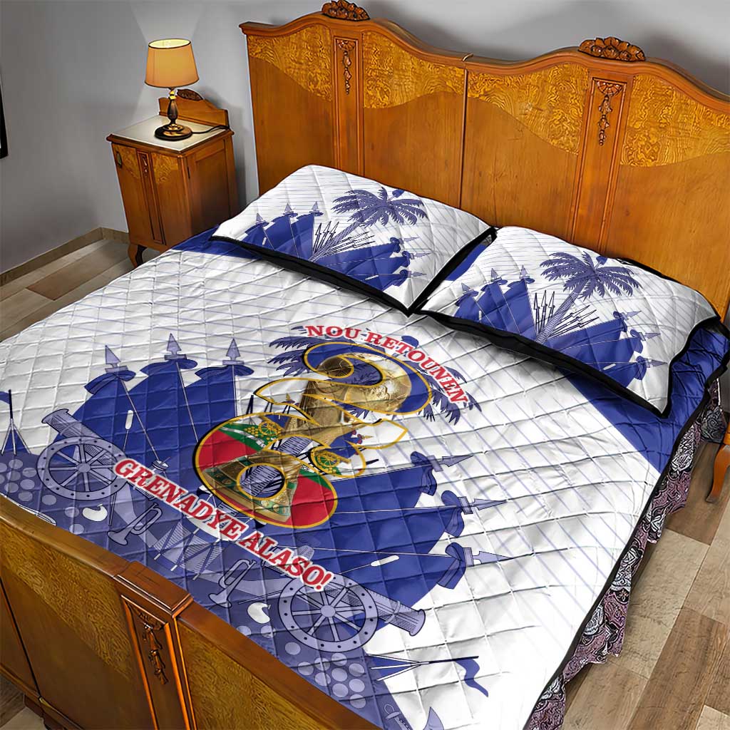 Les Grenadiers Haiti Football Quilt Bed Set 2026 Nou Retounen White Version - Wonder Print Shop