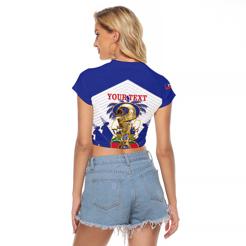 Personalized Les Grenadiers Haiti Football Raglan Cropped T Shirt 2026 Nou Retounen White Version - Wonder Print Shop