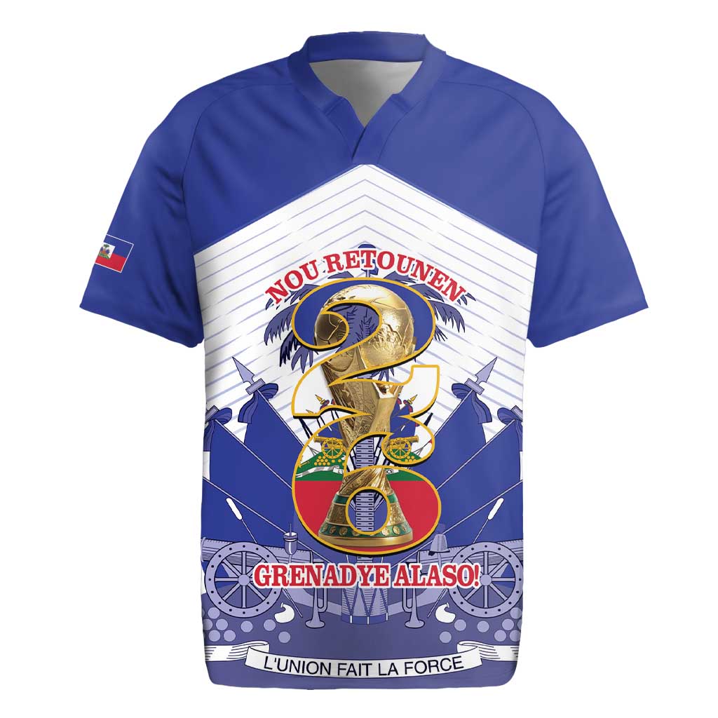 Personalized Les Grenadiers Haiti Football Rugby Jersey 2026 Nou Retounen White Version - Wonder Print Shop