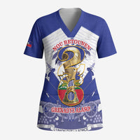 Personalized Les Grenadiers Haiti Football Scrub Top 2026 Nou Retounen White Version - Wonder Print Shop