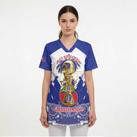Personalized Les Grenadiers Haiti Football Scrub Top 2026 Nou Retounen White Version - Wonder Print Shop
