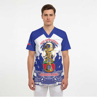 Personalized Les Grenadiers Haiti Football Scrub Top 2026 Nou Retounen White Version - Wonder Print Shop