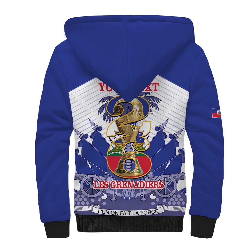 Personalized Les Grenadiers Haiti Football Sherpa Hoodie 2026 Nou Retounen White Version - Wonder Print Shop
