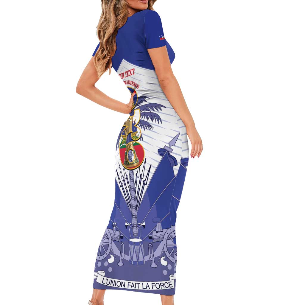 Personalized Les Grenadiers Haiti Football Short Sleeve Bodycon Dress 2026 Nou Retounen White Version - Wonder Print Shop