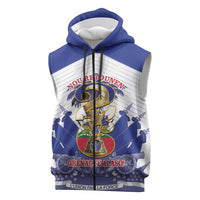 Personalized Les Grenadiers Haiti Football Sleeveless Zip Hoodie 2026 Nou Retounen White Version - Wonder Print Shop