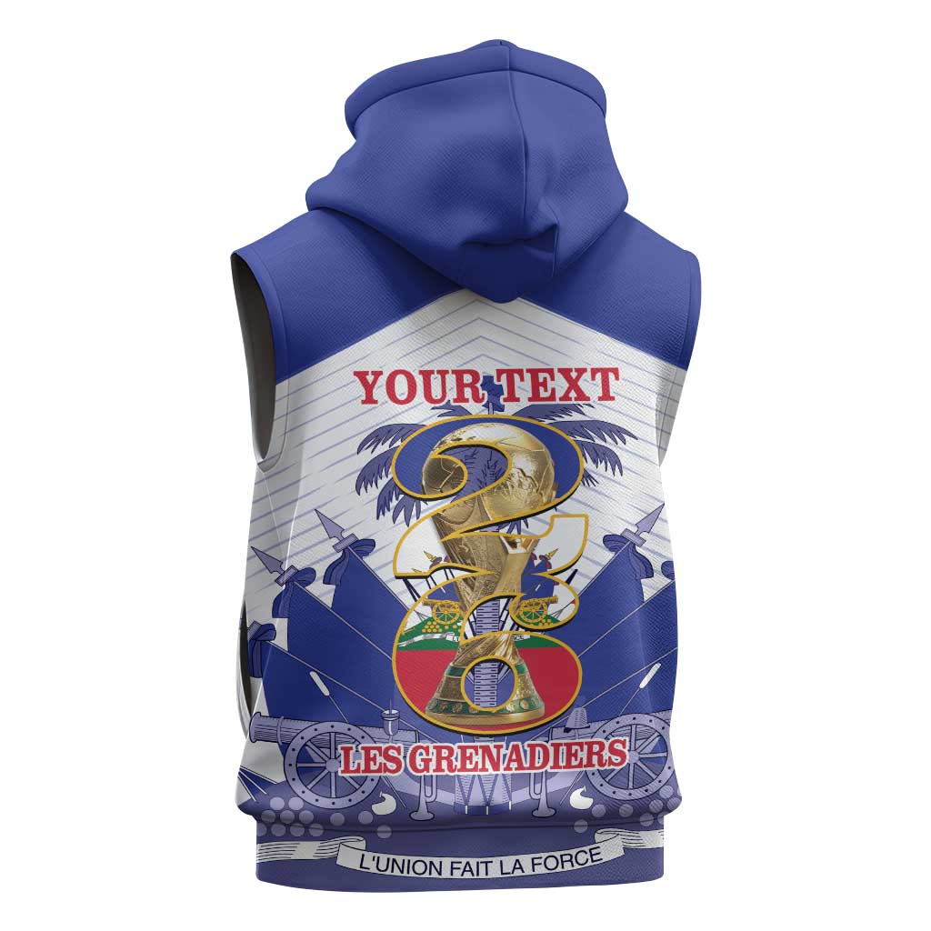 Personalized Les Grenadiers Haiti Football Sleeveless Zip Hoodie 2026 Nou Retounen White Version - Wonder Print Shop