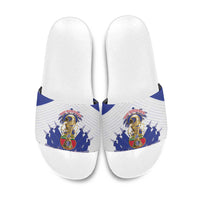 Les Grenadiers Haiti Football Slide Sandals 2026 Nou Retounen White Version - Wonder Print Shop