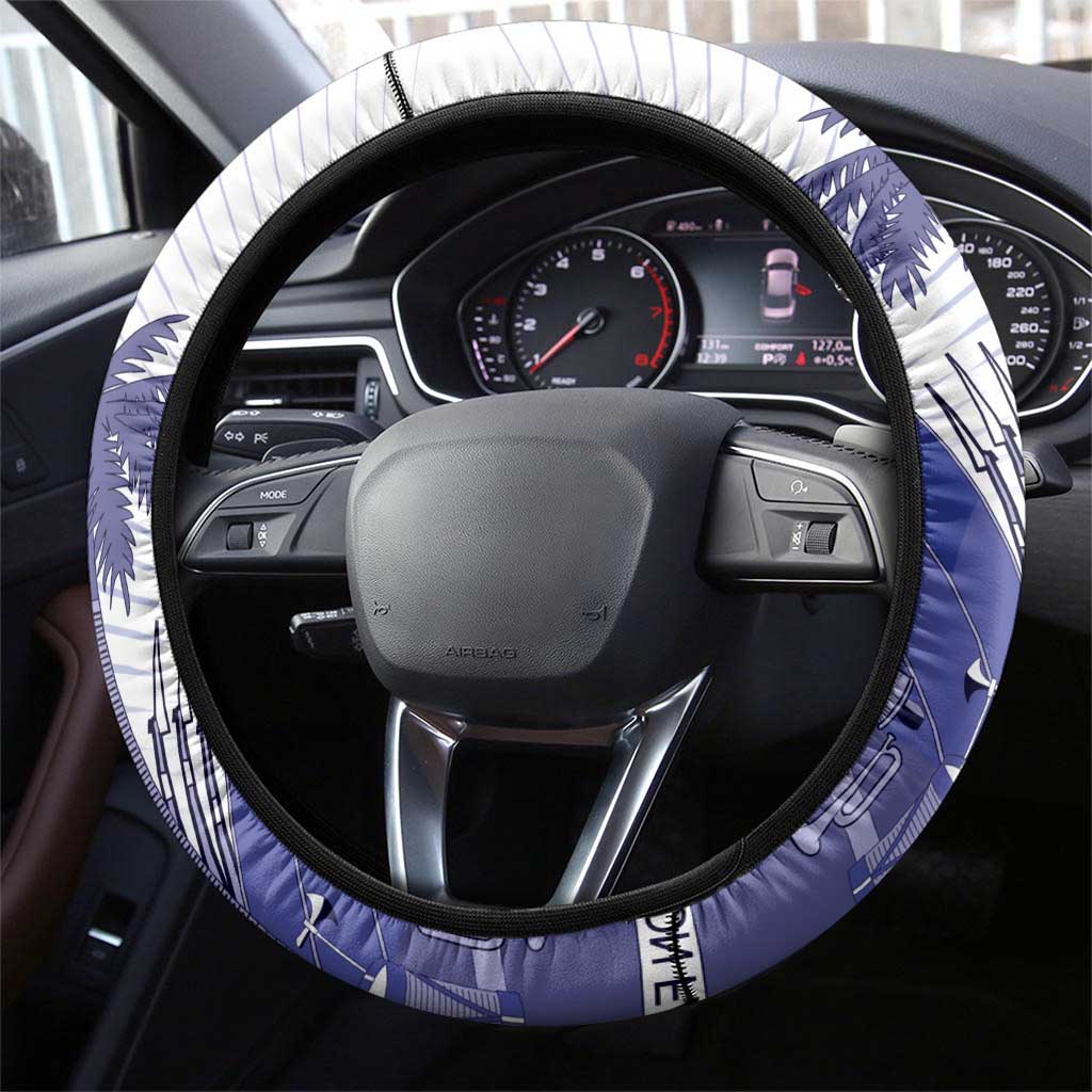 Les Grenadiers Haiti Football Steering Wheel Cover 2026 Nou Retounen White Version - Wonder Print Shop