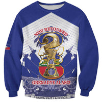 Personalized Les Grenadiers Haiti Football Sweatshirt 2026 Nou Retounen White Version - Wonder Print Shop