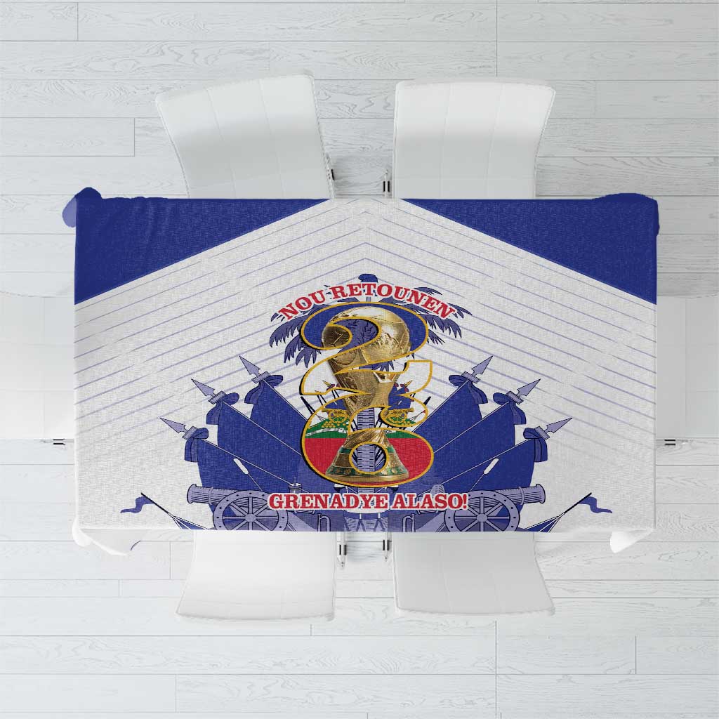 Les Grenadiers Haiti Football Tablecloth 2026 Nou Retounen White Version - Wonder Print Shop