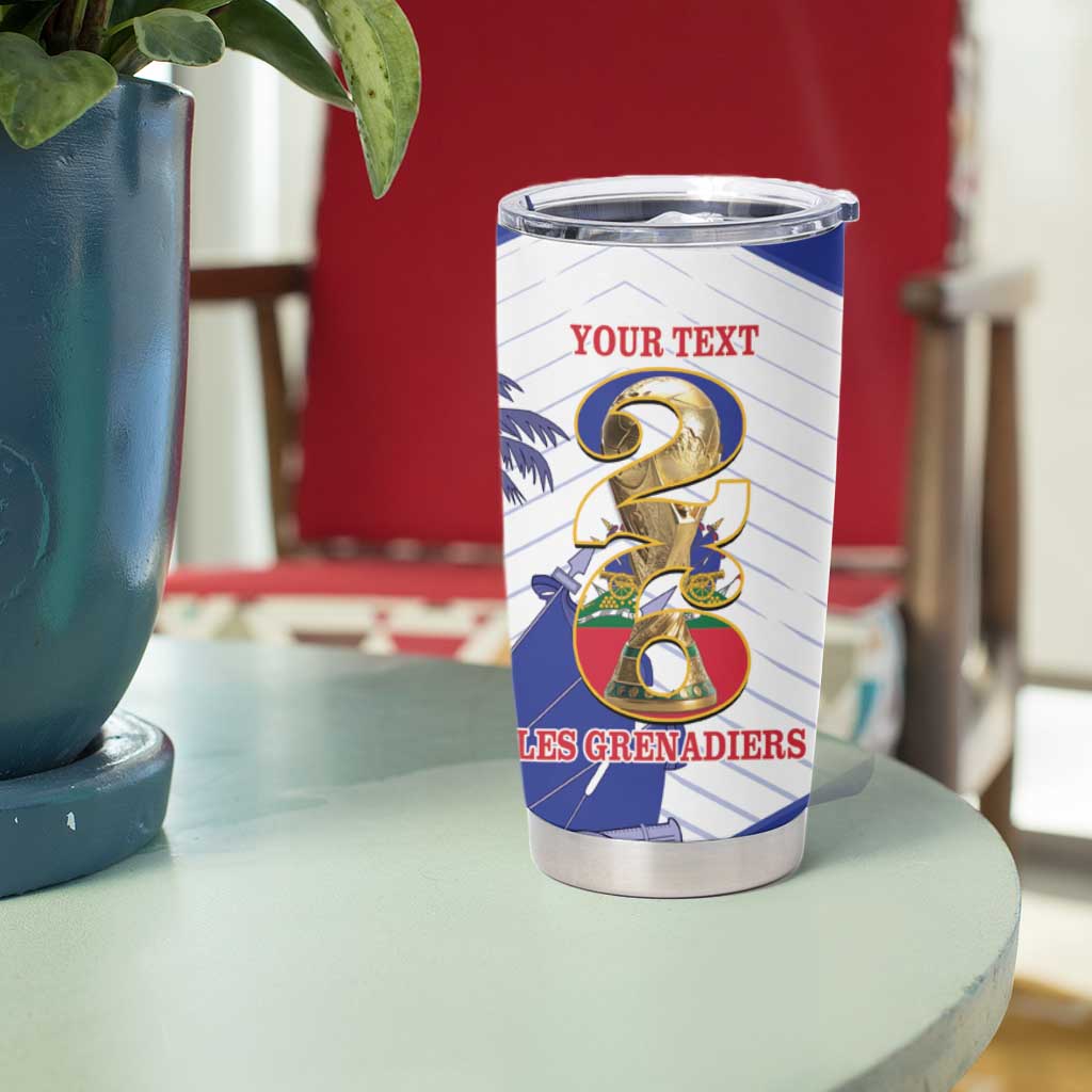 Personalized Les Grenadiers Haiti Football Tumbler Cup 2026 Nou Retounen White Version - Wonder Print Shop
