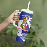 Personalized Les Grenadiers Haiti Football Tumbler With Handle 2026 Nou Retounen White Version - Wonder Print Shop