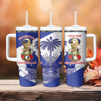 Personalized Les Grenadiers Haiti Football Tumbler With Handle 2026 Nou Retounen White Version - Wonder Print Shop