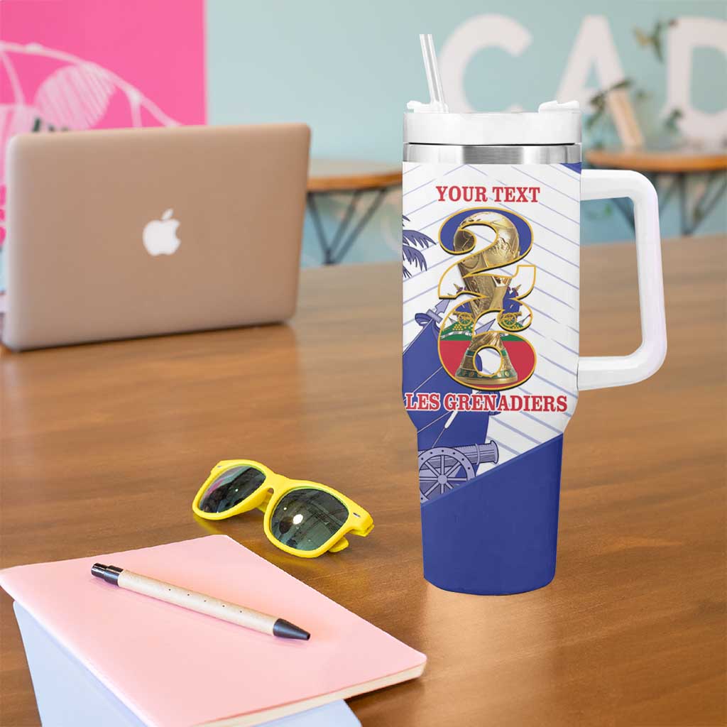 Personalized Les Grenadiers Haiti Football Tumbler With Handle 2026 Nou Retounen White Version - Wonder Print Shop