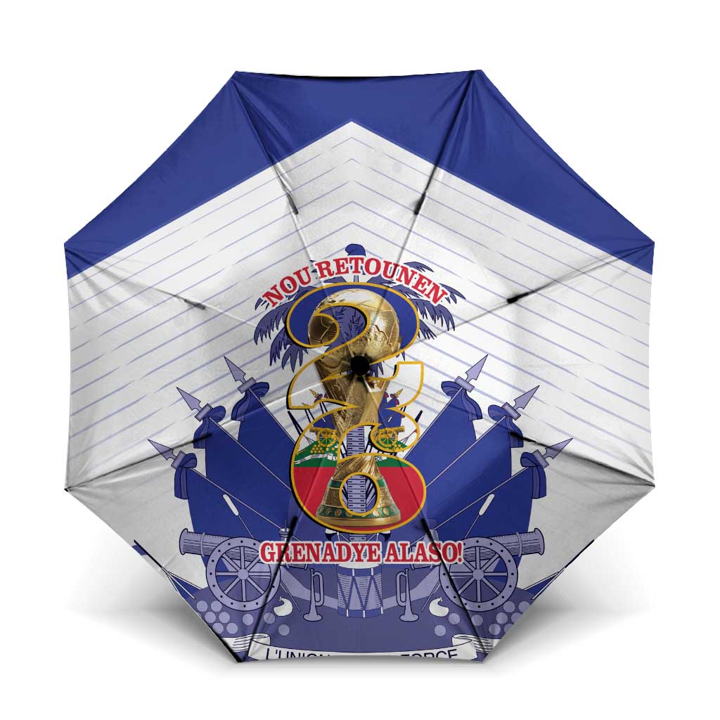 Les Grenadiers Haiti Football Umbrella 2026 Nou Retounen White Version - Wonder Print Shop