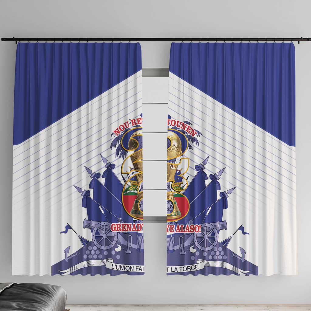 Les Grenadiers Haiti Football Window Curtain 2026 Nou Retounen White Version - Wonder Print Shop