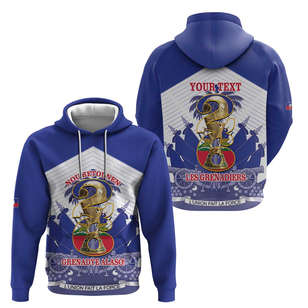 Personalized Les Grenadiers Haiti Football Zip Hoodie 2026 Nou Retounen White Version - Wonder Print Shop