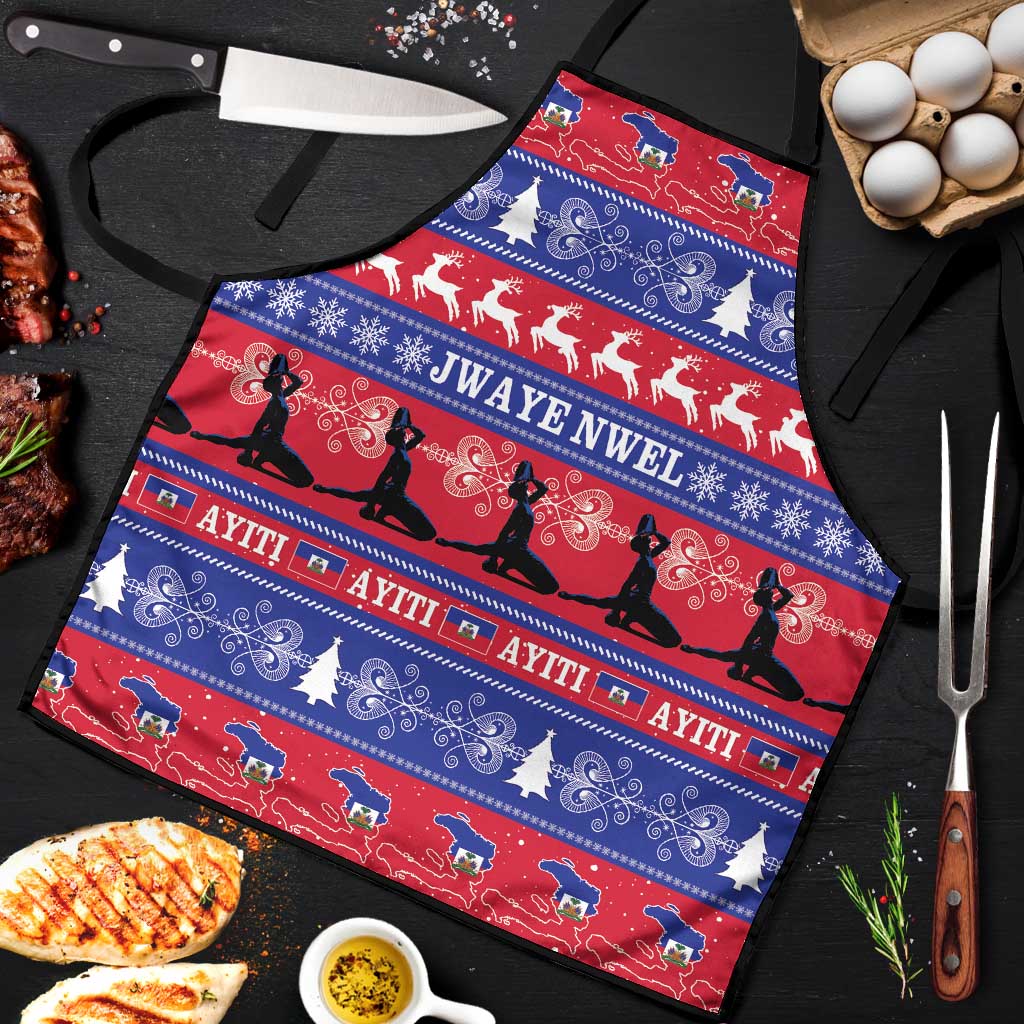 Haiti Christmas Apron Jwaye Nwel Ayiti Neg Marron Veve Vodou - Wonder Print Shop