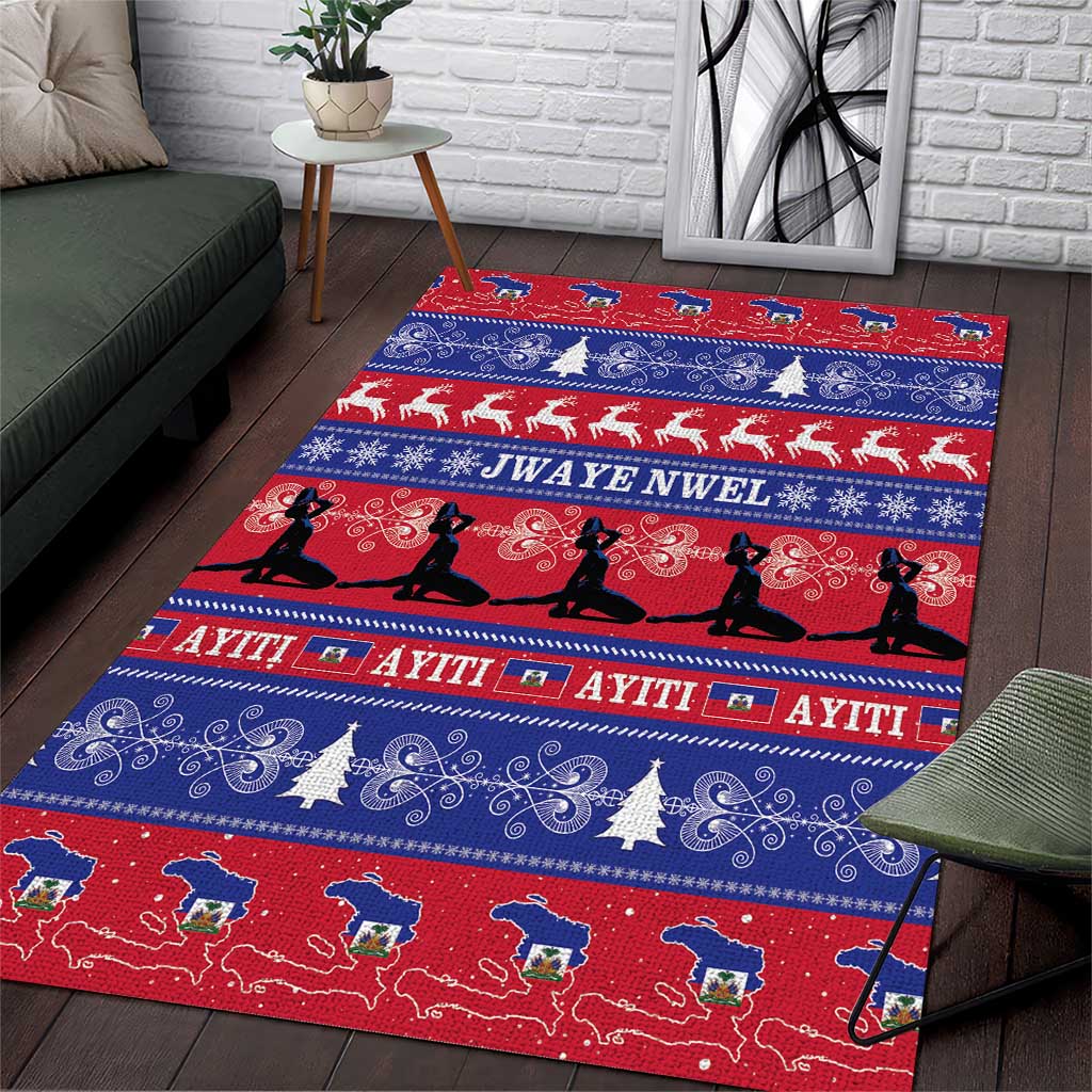 Haiti Christmas Area Rug Jwaye Nwel Ayiti Neg Marron Veve Vodou - Wonder Print Shop