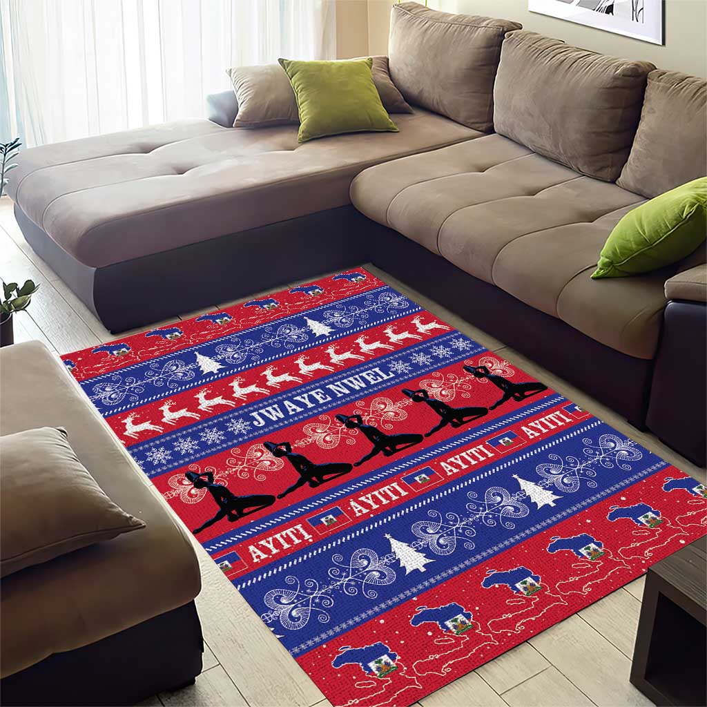 Haiti Christmas Area Rug Jwaye Nwel Ayiti Neg Marron Veve Vodou - Wonder Print Shop