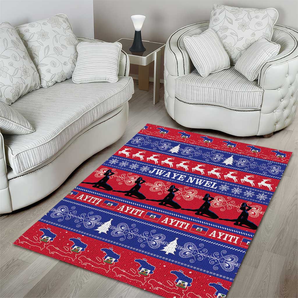 Haiti Christmas Area Rug Jwaye Nwel Ayiti Neg Marron Veve Vodou - Wonder Print Shop