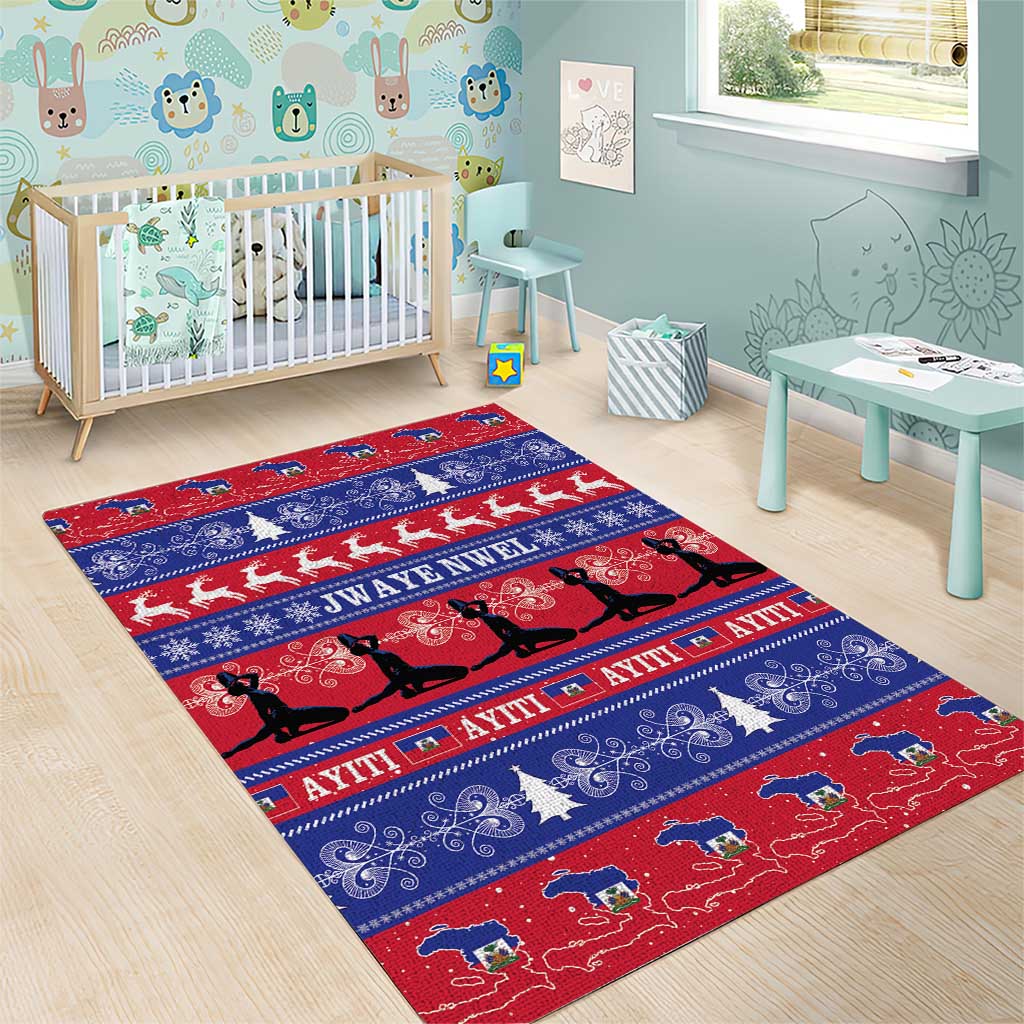 Haiti Christmas Area Rug Jwaye Nwel Ayiti Neg Marron Veve Vodou - Wonder Print Shop
