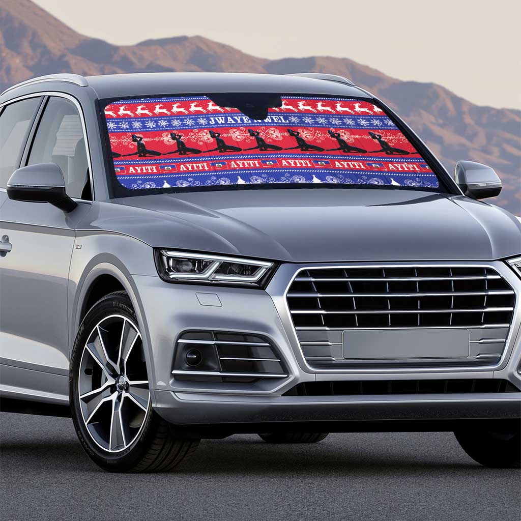 Haiti Christmas Auto Sun Shade Jwaye Nwel Ayiti Neg Marron Veve Vodou - Wonder Print Shop
