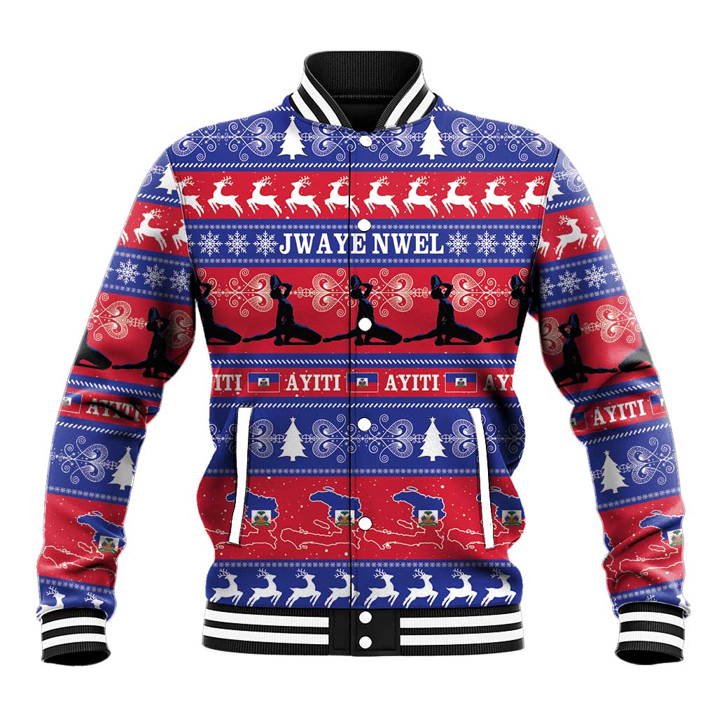 Haiti Christmas Baseball Jacket Jwaye Nwel Ayiti Neg Marron Veve Vodou - Wonder Print Shop