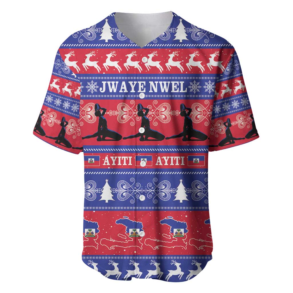 Haiti Christmas Baseball Jersey Jwaye Nwel Ayiti Neg Marron Veve Vodou - Wonder Print Shop