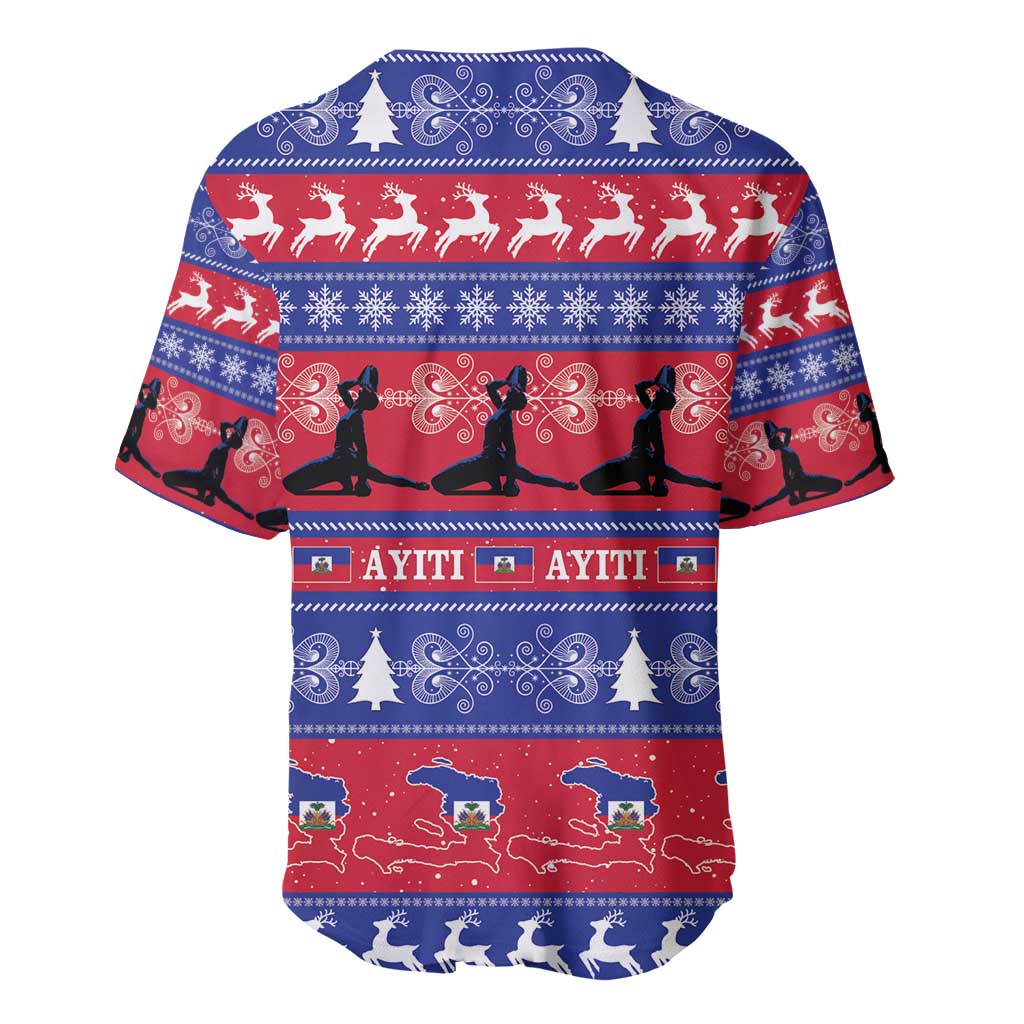Haiti Christmas Baseball Jersey Jwaye Nwel Ayiti Neg Marron Veve Vodou - Wonder Print Shop