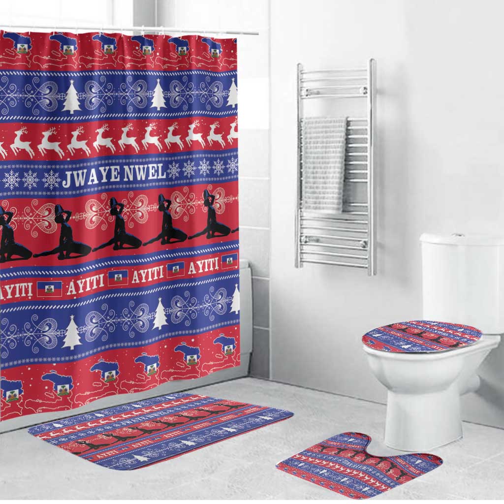 Haiti Christmas Bathroom Set Jwaye Nwel Ayiti Neg Marron Veve Vodou - Wonder Print Shop