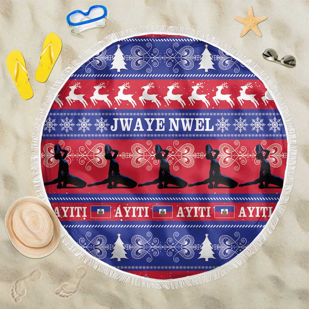 Haiti Christmas Beach Blanket Jwaye Nwel Ayiti Neg Marron Veve Vodou - Wonder Print Shop
