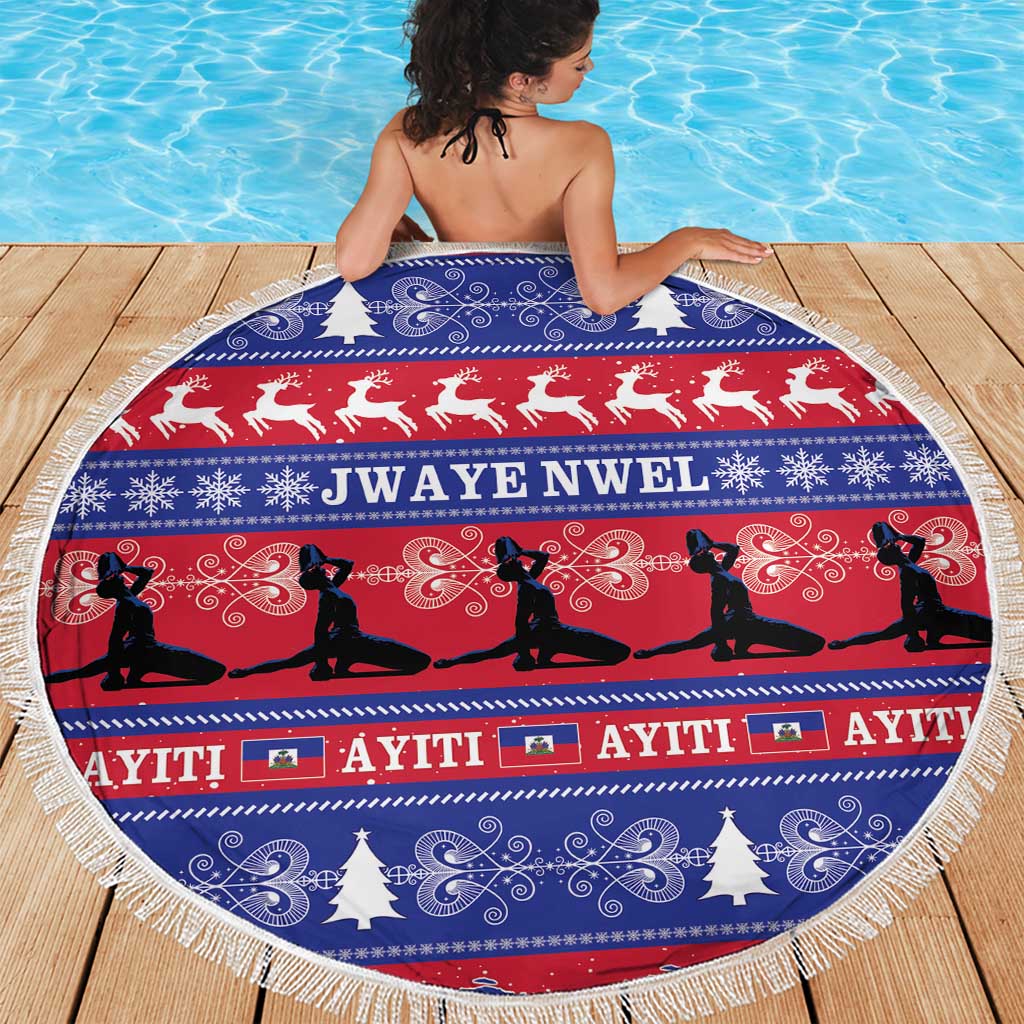Haiti Christmas Beach Blanket Jwaye Nwel Ayiti Neg Marron Veve Vodou - Wonder Print Shop