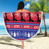 Haiti Christmas Beach Blanket Jwaye Nwel Ayiti Neg Marron Veve Vodou - Wonder Print Shop