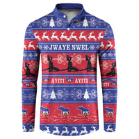 Haiti Christmas Button Sweatshirt Jwaye Nwel Ayiti Neg Marron Veve Vodou - Wonder Print Shop