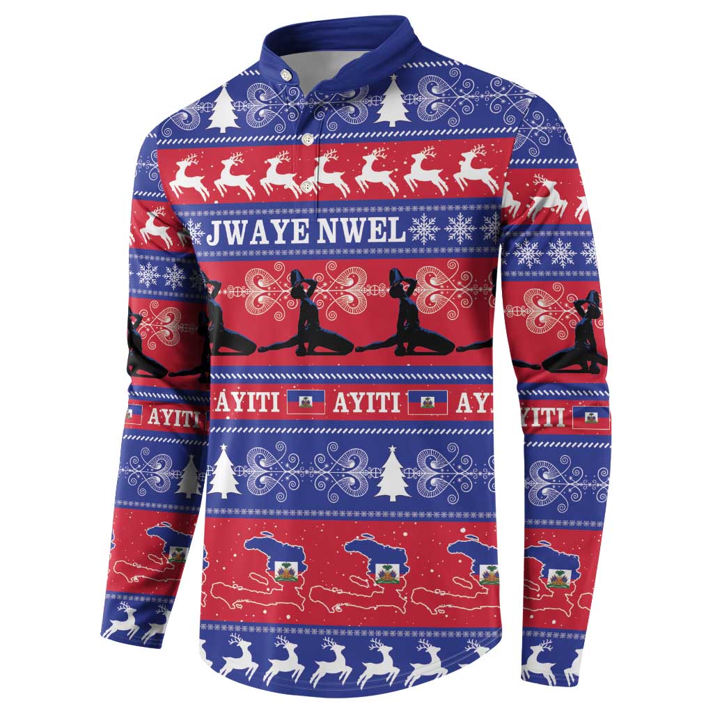Haiti Christmas Button Sweatshirt Jwaye Nwel Ayiti Neg Marron Veve Vodou - Wonder Print Shop