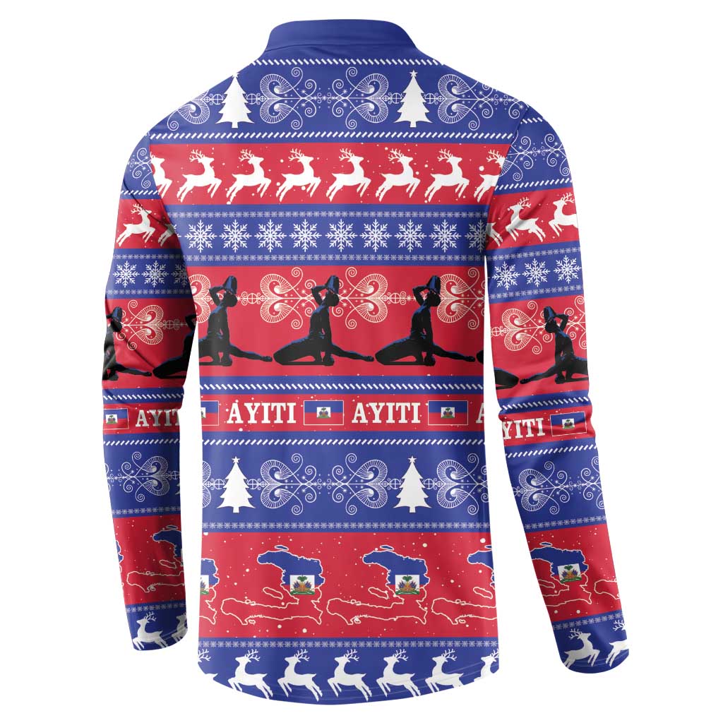 Haiti Christmas Button Sweatshirt Jwaye Nwel Ayiti Neg Marron Veve Vodou - Wonder Print Shop