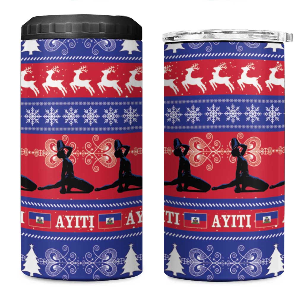Haiti Christmas 4 in 1 Can Cooler Tumbler Jwaye Nwel Ayiti Neg Marron Veve Vodou - Wonder Print Shop