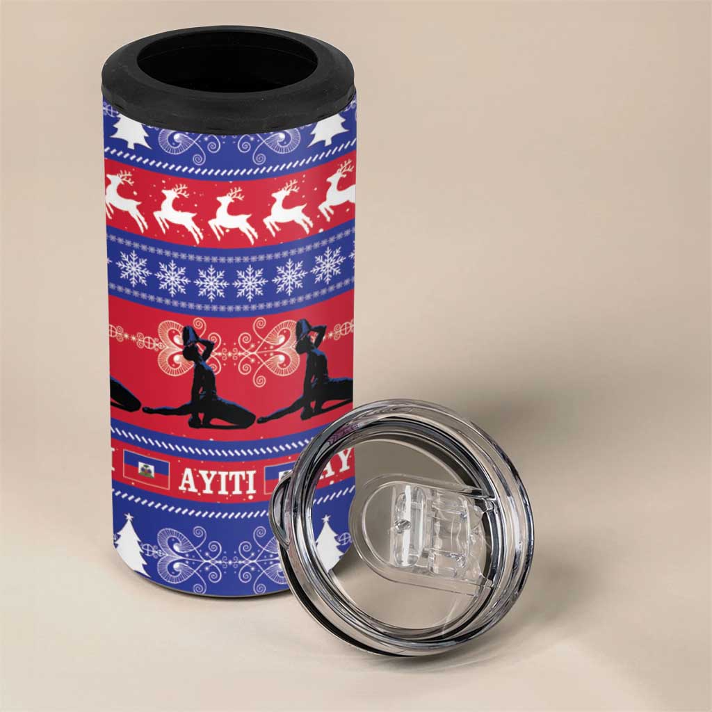 Haiti Christmas 4 in 1 Can Cooler Tumbler Jwaye Nwel Ayiti Neg Marron Veve Vodou - Wonder Print Shop