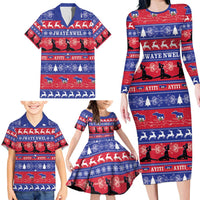 Haiti Christmas Family Matching Long Sleeve Bodycon Dress and Hawaiian Shirt Jwaye Nwel Ayiti Neg Marron Veve Vodou - Wonder Print Shop