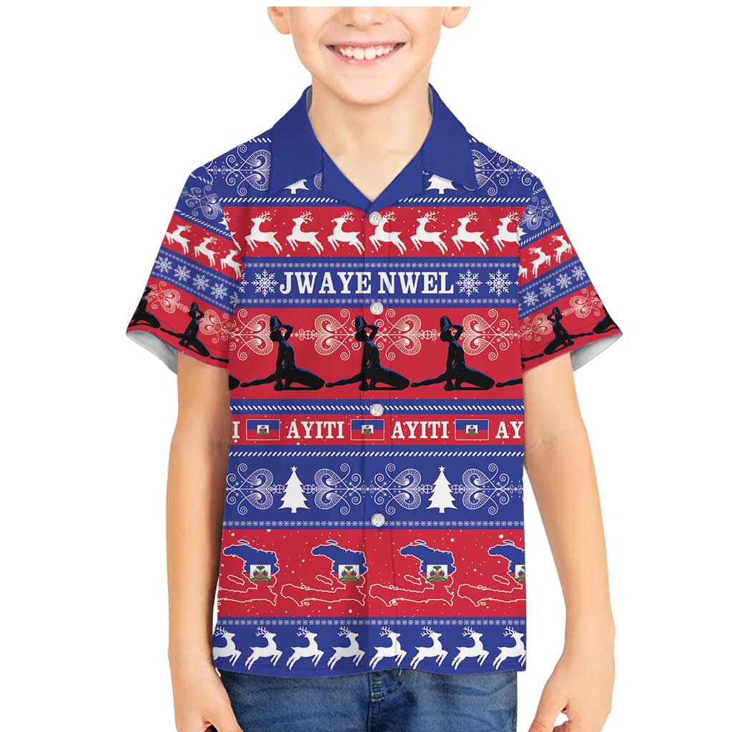 Haiti Christmas Family Matching Mermaid Dress and Hawaiian Shirt Jwaye Nwel Ayiti Neg Marron Veve Vodou - Wonder Print Shop