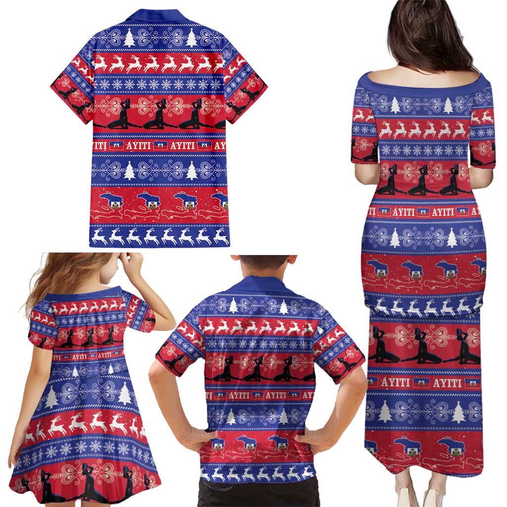 Haiti Christmas Family Matching Puletasi and Hawaiian Shirt Jwaye Nwel Ayiti Neg Marron Veve Vodou - Wonder Print Shop