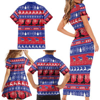 Haiti Christmas Family Matching Short Sleeve Bodycon Dress and Hawaiian Shirt Jwaye Nwel Ayiti Neg Marron Veve Vodou - Wonder Print Shop