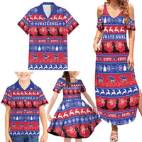 Haiti Christmas Family Matching Summer Maxi Dress and Hawaiian Shirt Jwaye Nwel Ayiti Neg Marron Veve Vodou - Wonder Print Shop