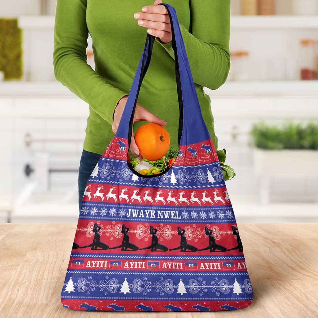 Haiti Christmas Grocery Bag Jwaye Nwel Ayiti Neg Marron Veve Vodou - Wonder Print Shop
