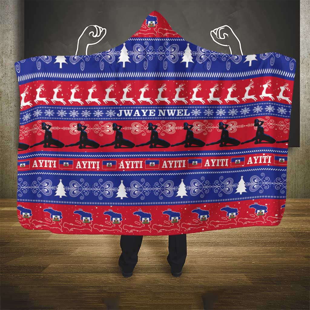 Haiti Christmas Hooded Blanket Jwaye Nwel Ayiti Neg Marron Veve Vodou - Wonder Print Shop