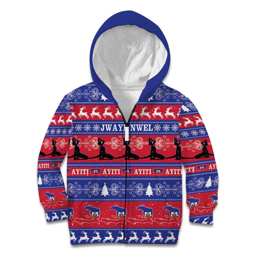 Haiti Christmas Kid Hoodie Jwaye Nwel Ayiti Neg Marron Veve Vodou - Wonder Print Shop