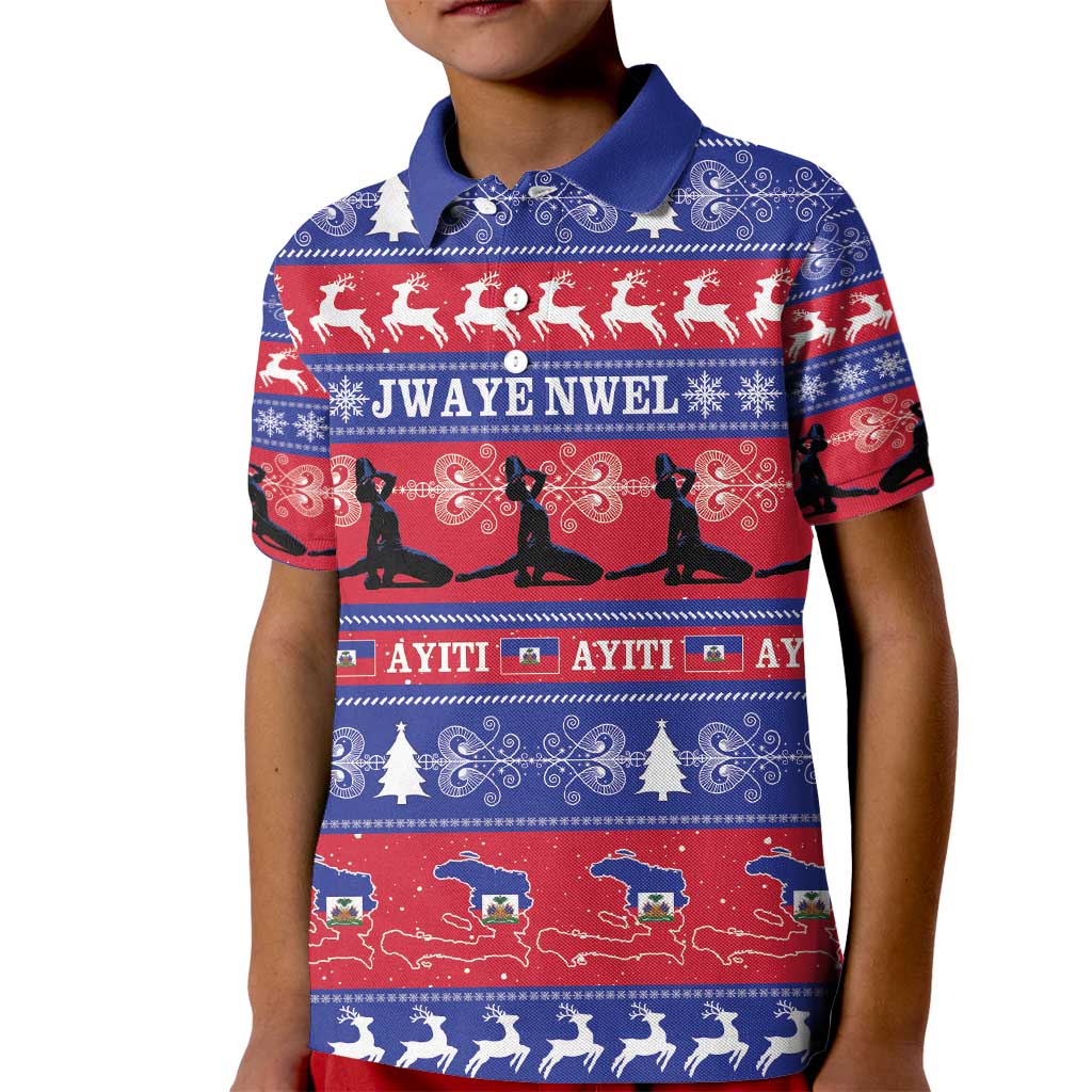 Haiti Christmas Kid Polo Shirt Jwaye Nwel Ayiti Neg Marron Veve Vodou - Wonder Print Shop